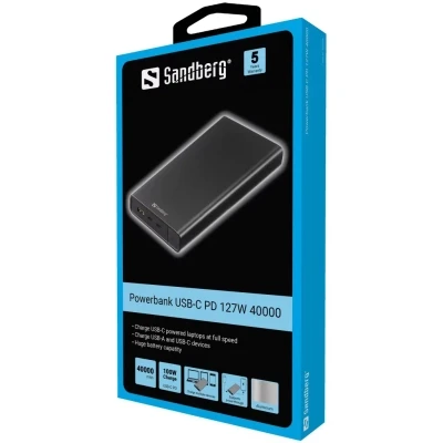 Портативна батарея Sandberg 40000mAh, PD/100W+27W, QC/3.0, power-through — фото 2