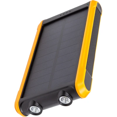 Портативна батарея PowerPlant 10000mAh, USB-A*2, + Solar 5.5V-0,2A — фото 2