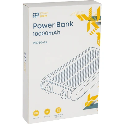 Портативная батарея PowerPlant 10000mAh, USB-A*2, + Solar 5.5V-0,2A (PB930494) [PB930494-B] — фото 3