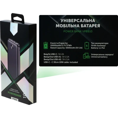 Портативна батарея Vinga 10000 mAh 10W Black (VPBB10) [VPBB10-B] — фото 7