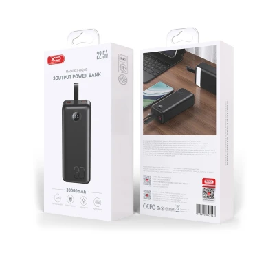 Портативная батарея XO 30000mAh, PD/20W, QC/22.5W, with light, black (PR240_Black) [PR240_Black-B] — фото 6
