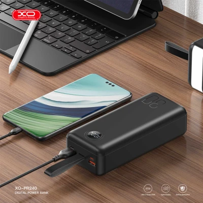 Портативная батарея XO 30000mAh, PD/20W, QC/22.5W, with light, black (PR240_Black) [PR240_Black-B] — фото 7