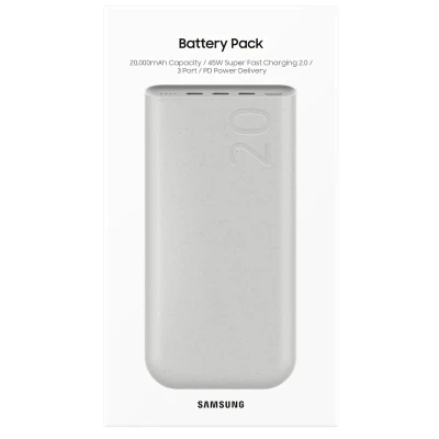 Портативна батарея Samsung 20000mAh, SuperFastCharge2.0/45W, PD/3.0, PDO/PPS, Beige (EB-P4520XUEGEU) [EB-P4520XUEGEU-B] — фото 6