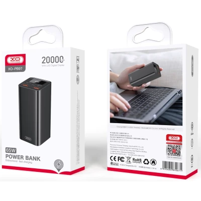 Портативная батарея XO 20000mAh, PD/65W for laptop, QC/22.5W, black (PB97_Black) [PB97_Black-B] — фото 3