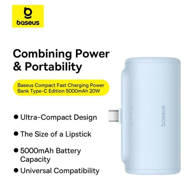 Портативна батарея Baseus Compact 4900mAh 20W Lightning, White — фото 2