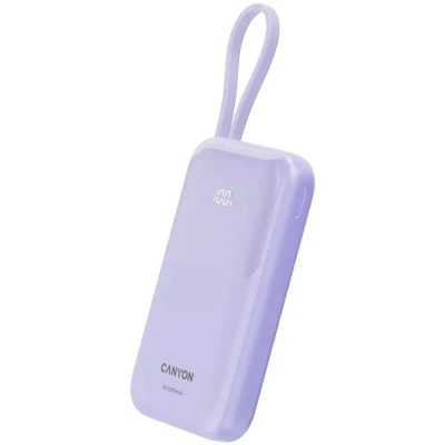 Портативна батарея Canyon 10000mAh OnPower 101 PD/22.5W built-in cable Purple — фото 2