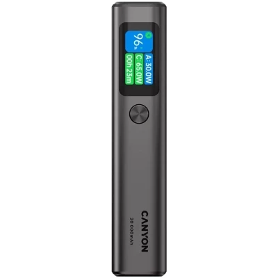 Портативна батарея Canyon 20000mAh OnPower 230 TFT PD/130W Dark Grey