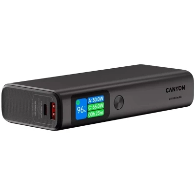 Портативная батарея Canyon 20000mAh OnPower 230 TFT PD/130W Dark Grey (CNS-CPB230DG) [CNS-CPB230DG-B] — фото 5
