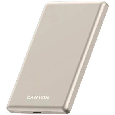 Портативна батарея Canyon 5000mAh OnPower 505 slim Magsafe PD/20W Beige — фото 2