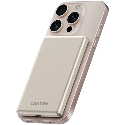 Портативна батарея Canyon 5000mAh OnPower 505 slim Magsafe PD/20W Beige (CNS-CPB505BE) [CNS-CPB505BE-B] — фото 6