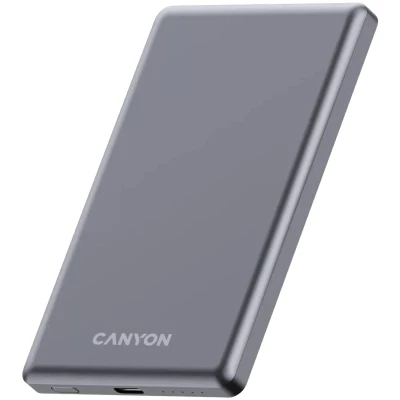 Портативна батарея Canyon 5000mAh OnPower 505 slim Magsafe PD/20W Dark Grey — фото 2