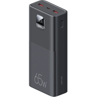 Портативна батарея Usams PB68 30000mAh PD/3.0/65W, QC/3.0, Black (ATXLOGTC01) [ATXLOGTC01-B]