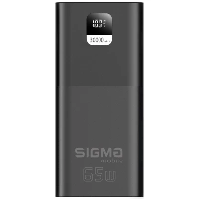 Портативная батарея Sigma X-power SI30A6QLX 30000mAh, PD/65W, LED, cable 100w, black