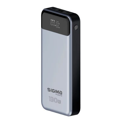 Портативная батарея Sigma X-power SI30A7QLX 30000mAh, PD/130W, LED, cable 100w, silver (4827798479117) [4827798479117-B] — фото 4
