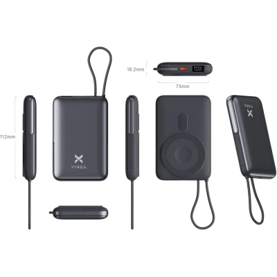 Портативная батарея Vinga 10000 mAh 22.5W/15W/2.5W Wireless (VPBB1022WL) [VPBB1022WL-B] — фото 5