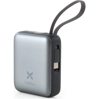 Портативна батарея Vinga 10000 mAh 35W Display Cable (VPBB1035C) [VPBB1035C-B]