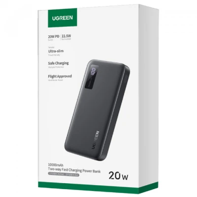 Портативна батарея Ugreen 10000mAh 20W PD, QC/3.0, USB-A, USB-C Black (PB311) (25742) [25742-B] — фото 3