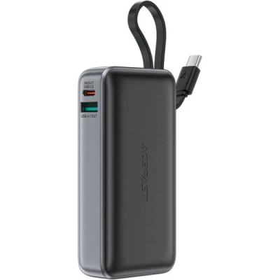 Портативна батарея Acefast 10000mAh 30W PD, USB-C witch cable, USB-A, Li-Pol, M7 Black