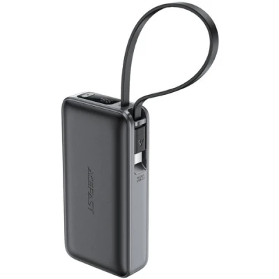 Портативна батарея Acefast 10000mAh 30W PD, USB-C witch cable, USB-A, Li-Pol, M7 Black — фото 2