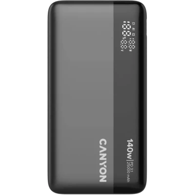Портативна батарея Canyon PB-240 25000mAh, PD3.1/140W, PPS, QC3.0, AFC & SCP, Digital Display