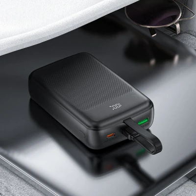 Портативна батарея Acefast 20000mAh 22,5W PD, QC/3.0 USB-A+USB-C In/Out,build-in cable M14 Black (6974316283966) [6974316283966-B] — фото 6