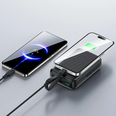 Портативна батарея Acefast 20000mAh 22,5W PD, QC/3.0 USB-A+USB-C In/Out,build-in cable M14 Black (6974316283966) [6974316283966-B] — фото 7