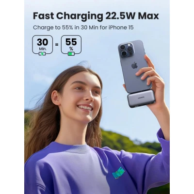 Портативна батарея Ugreen 5000mAh 22,5W USB-C In/Out, with build-in Type-C connector — фото 2