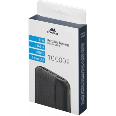 Портативна батарея RivaCase 10000mA, 10W, black (VA2031) [VA2031-B] — фото 11
