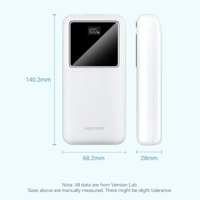 Портативна батарея Vention 20000 mAh 22.5W Black LED Display Type — фото 2