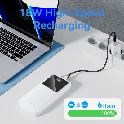 Портативна батарея Vention 20000 mAh 22.5W Black LED Display Type (FHLB0) [FHLB0-B] — фото 11