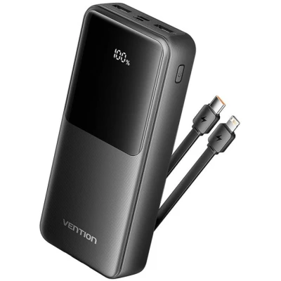 Портативная батарея Vention 20000 mAh 22.5W with Built-in USB-C and Lightning Cables