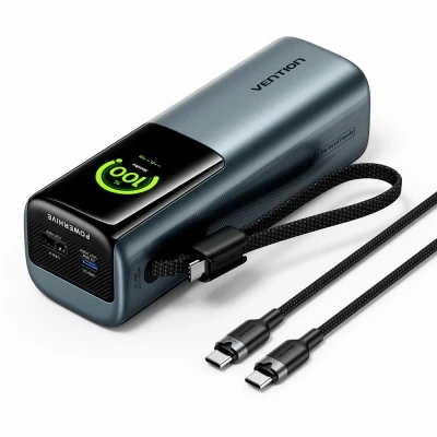 Портативная батарея Vention 20000 mAh 165W Gray TFT Display Type