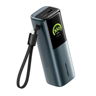 Портативна батарея Vention 20000 mAh 165W Gray TFT Display Type — фото 2