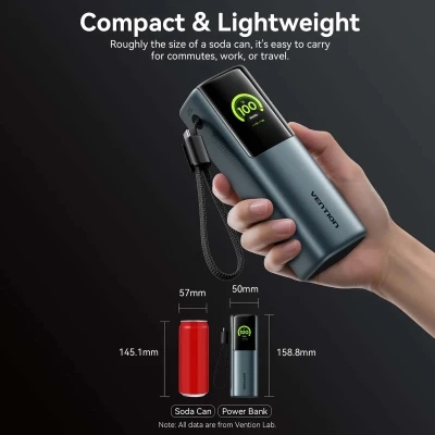 Портативна батарея Vention 20000 mAh 165W Gray TFT Display Type (FKFH0) [FKFH0-B] — фото 12