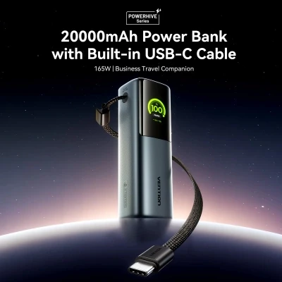 Портативна батарея Vention 20000 mAh 165W Gray TFT Display Type (FKFH0) [FKFH0-B] — фото 4