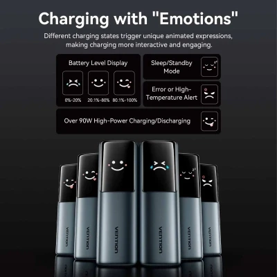 Портативна батарея Vention 20000 mAh 165W Gray TFT Display Type (FKFH0) [FKFH0-B] — фото 5