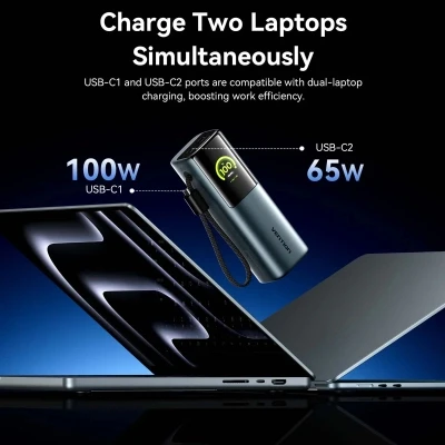 Портативна батарея Vention 20000 mAh 165W Gray TFT Display Type (FKFH0) [FKFH0-B] — фото 8