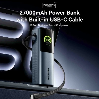 Портативна батарея Vention 27000 mAh 200W Gray TFT Display Type (FKGH0) [FKGH0-B] — фото 3