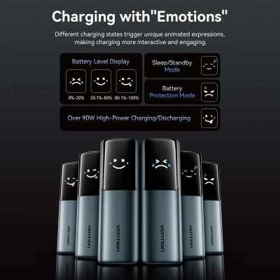 Портативна батарея Vention 27000 mAh 200W Gray TFT Display Type (FKGH0) [FKGH0-B] — фото 5