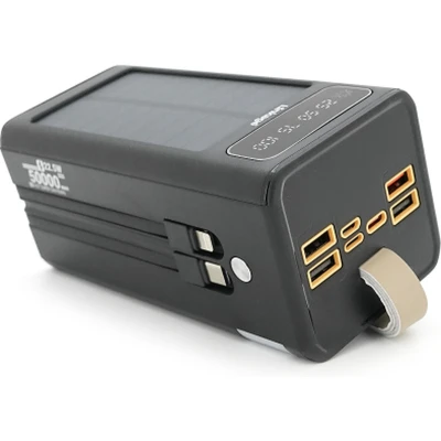 Портативна батарея Linkage 50000mAh, Solar, 22.5W, cables Туре-С+Lighting, Black — фото 2