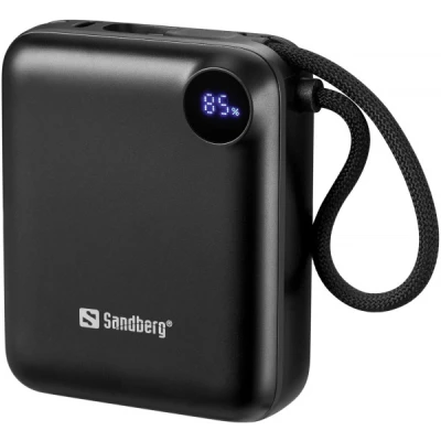 Портативна батарея Sandberg 10000mAh PD/3.1/20W, QC/3.0, USB-C In/Out, with 2 cables USB-C