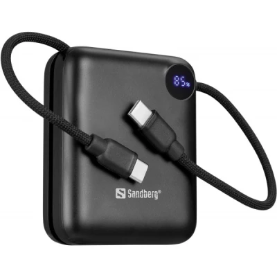 Портативна батарея Sandberg 10000mAh PD/3.1/20W, QC/3.0, USB-C In/Out, with 2 cables USB-C — фото 2