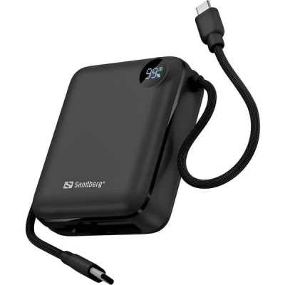 Портативна батарея Sandberg 10000mAh PD/3.1/20W, QC/3.0, USB-C In/Out, with 2 cables USB-C (421-26) [421-26-B] — фото 3