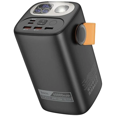 Портативна батарея HOCO 60000mAh Astrum PD/100W, QC/3.0, LED lamp, Black