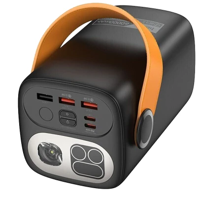 Портативна батарея HOCO 60000mAh Astrum PD/100W, QC/3.0, LED lamp, Black — фото 2