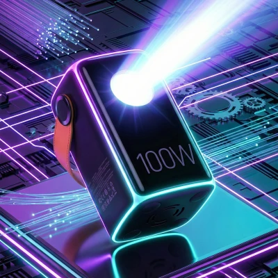 Портативна батарея HOCO 60000mAh Astrum PD/100W, QC/3.0, LED lamp, Black (DB160 / 714724) [DB160714724-B] — фото 6
