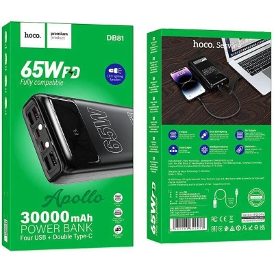Портативная батарея HOCO 30000mAh Apollo PD/65W QC/3.0 Black (DB81 / 714720) [DB81714720-B] — фото 6