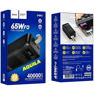 Портативная батарея HOCO 40000mAh Aquila PD/3.0/65W QC/3.0 Black (DB82 / 714726) [DB82714726-B] — фото 6