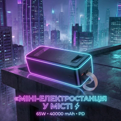 Портативная батарея HOCO 40000mAh Aquila PD/3.0/65W QC/3.0 Black (DB82 / 714726) [DB82714726-B] — фото 7