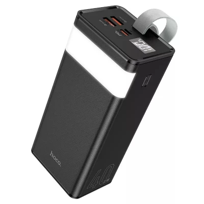 Портативная батарея HOCO 40000mAh Powermaster PD/20W, QC/22.5W, Lamp, Black